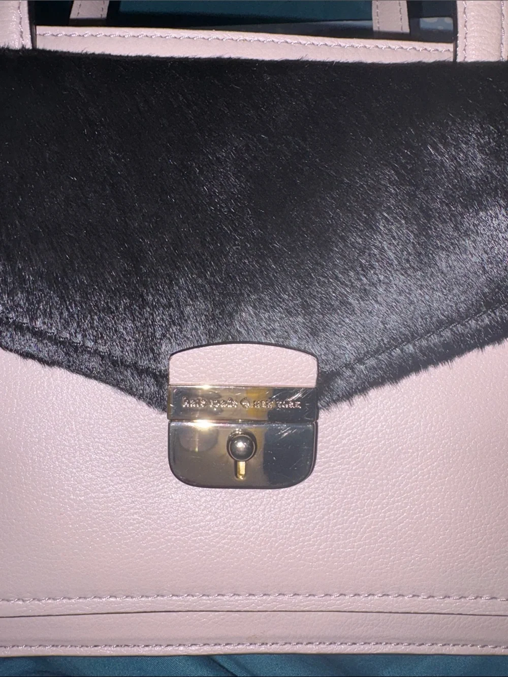 NWOT Kate Spade Zariah Hyde Place Satchel Crossbody mousse frost/calf hair + Dus